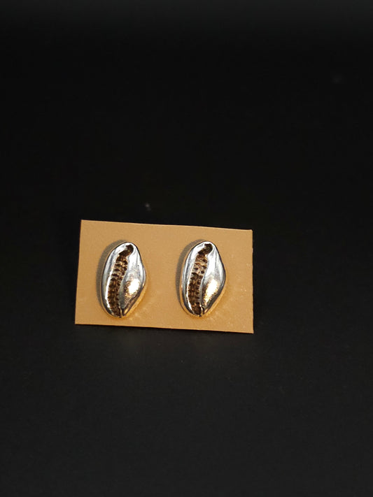 Silver Puka Shell Stud Earrings