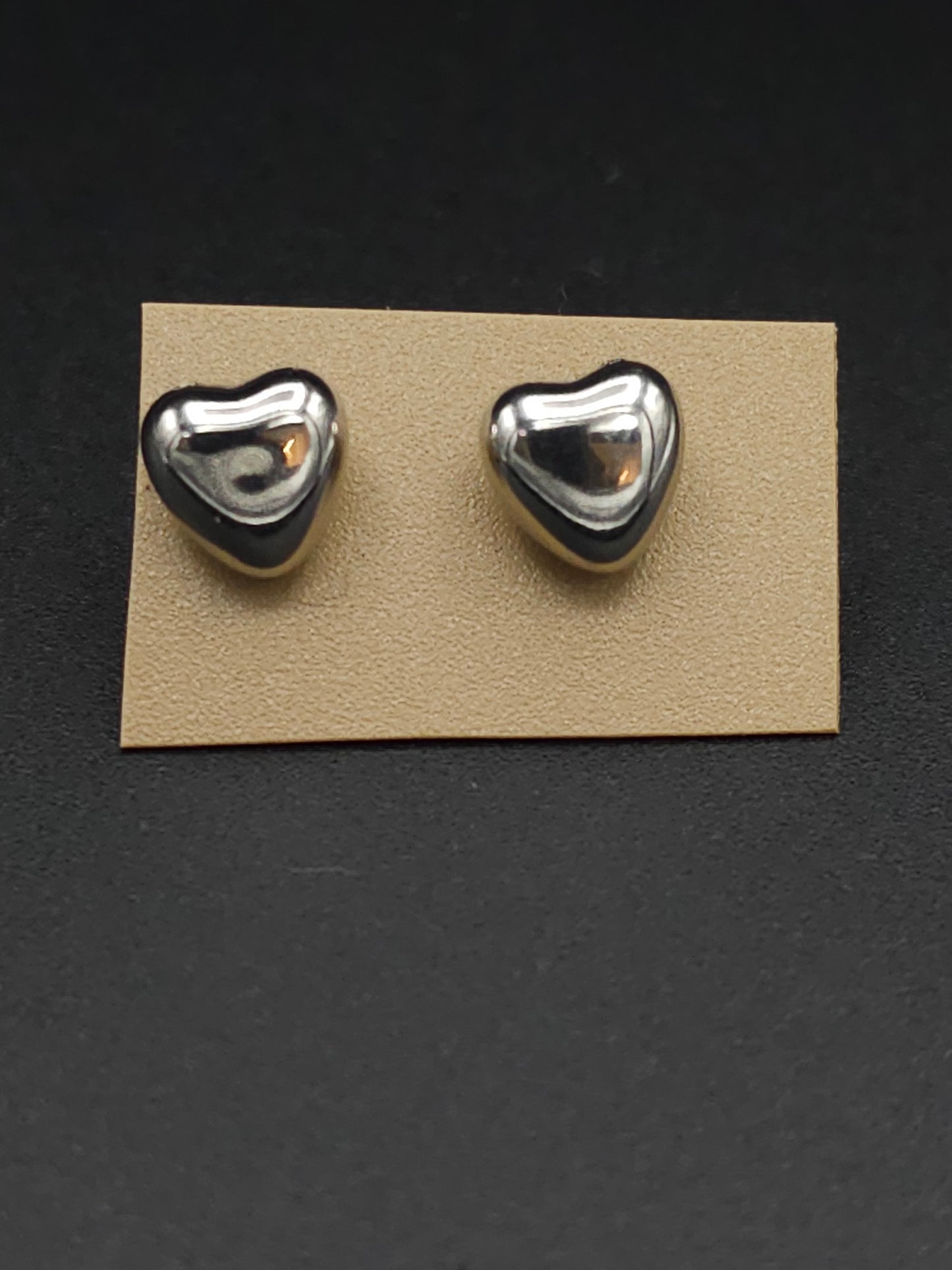 Sweet Little Silver Heart Studs