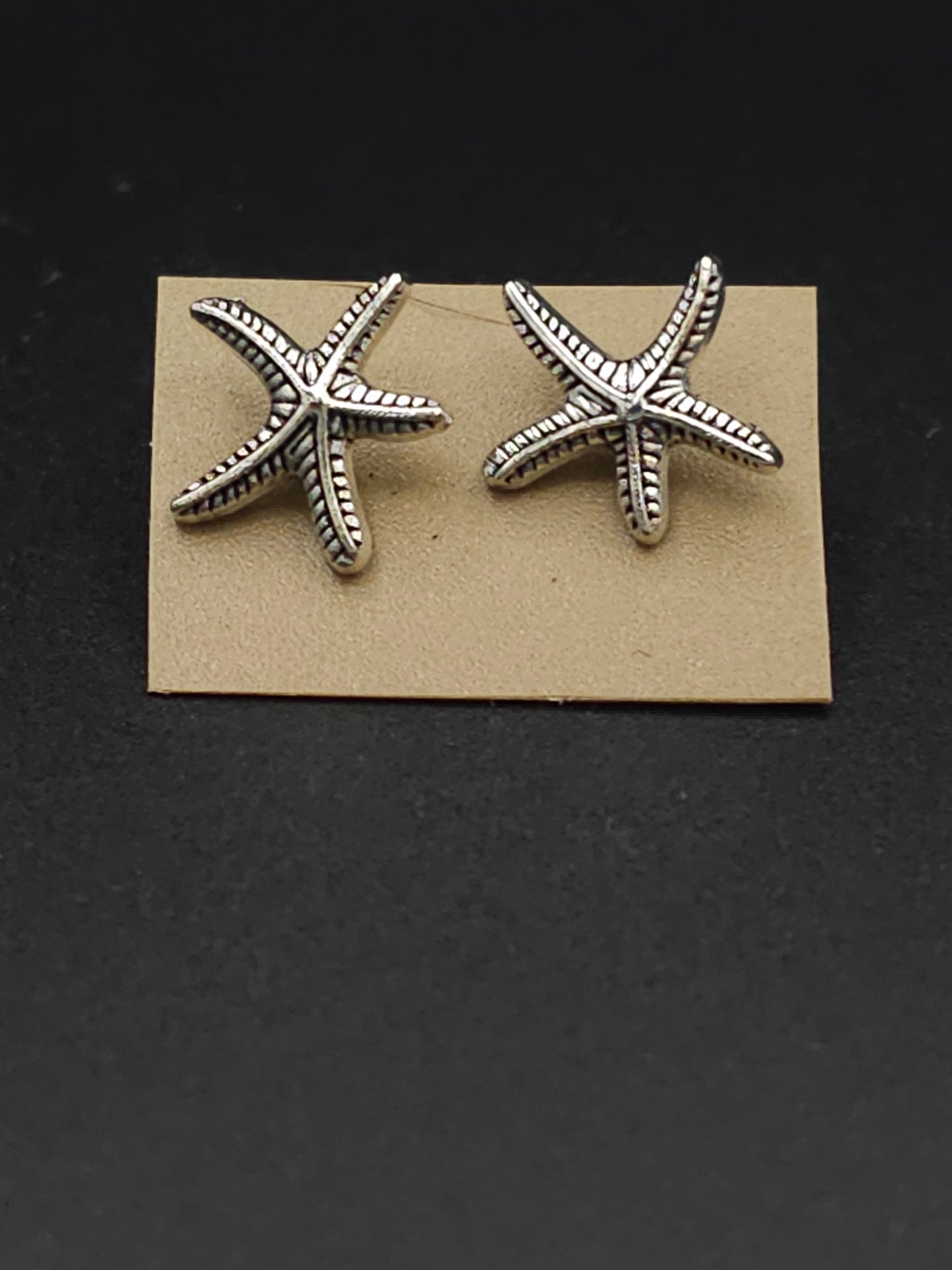 Elegant Little Silver Starfish Stud Earrings