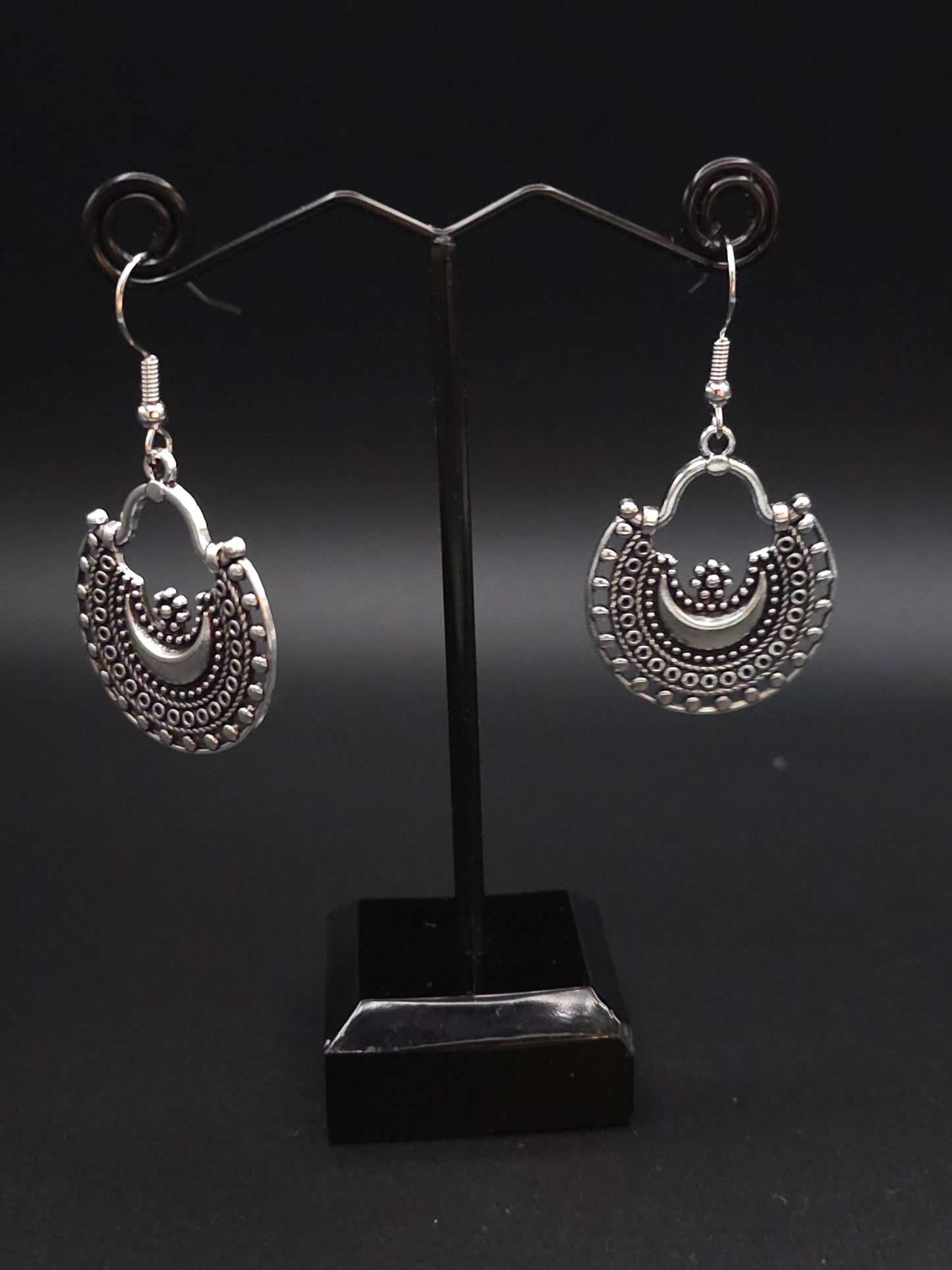 Beautiful Silver Boho Drop Earrings