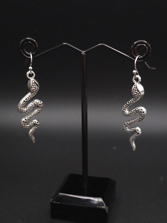 SSSStunning SSSSilver Snake Earrings