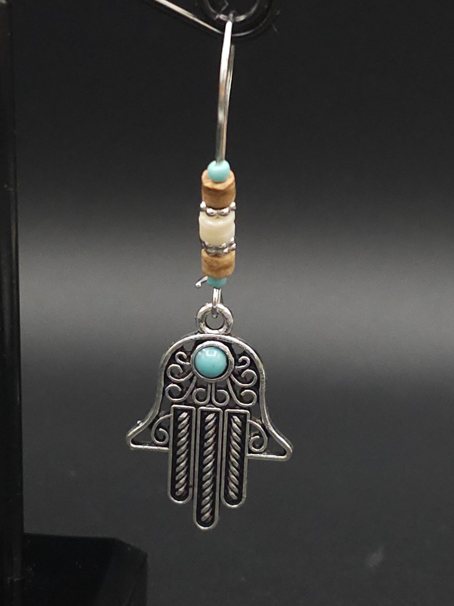 Beaded Hamsa Hand Drop Earrings