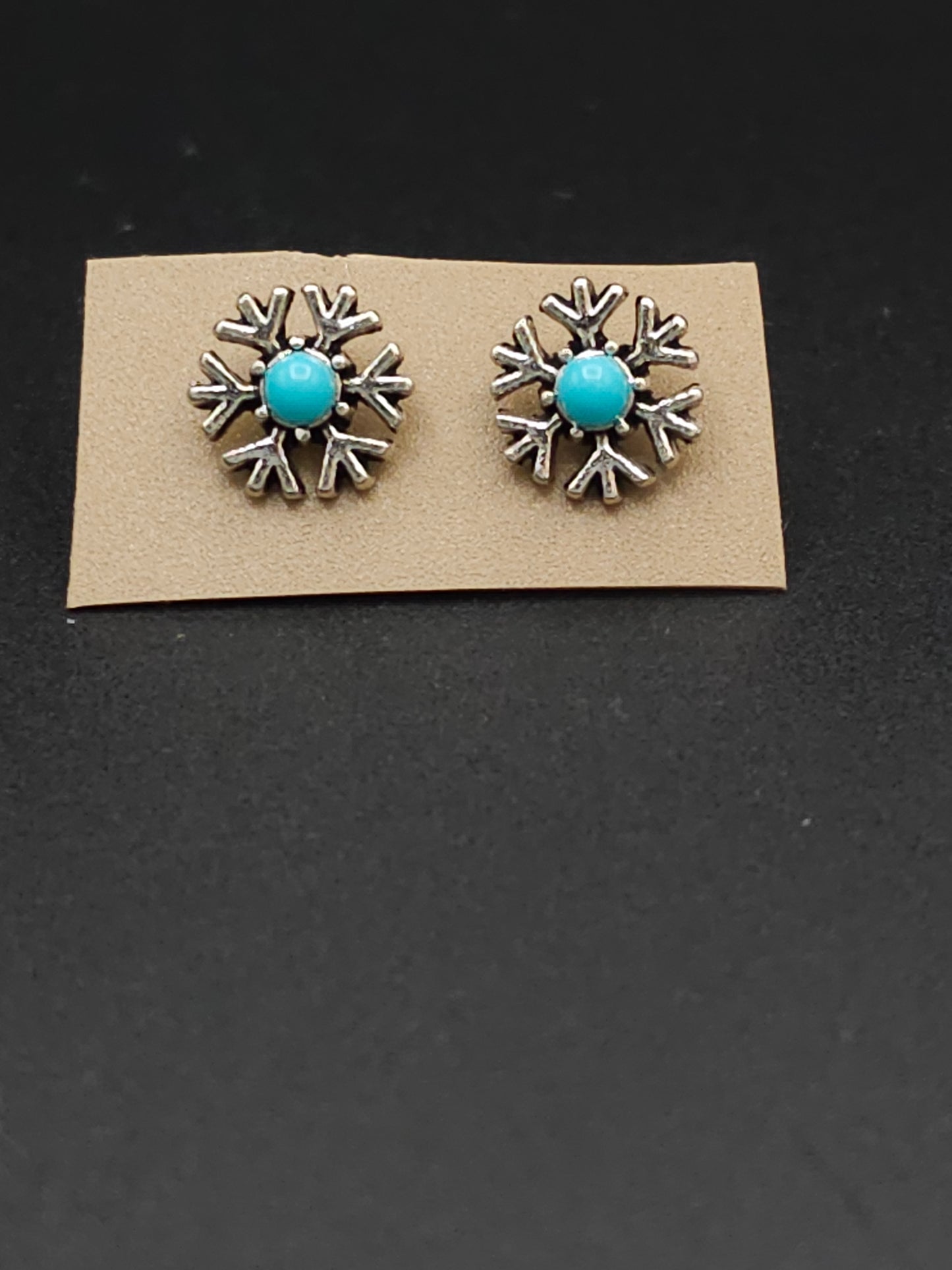 Turquoise Snowflake Earrings