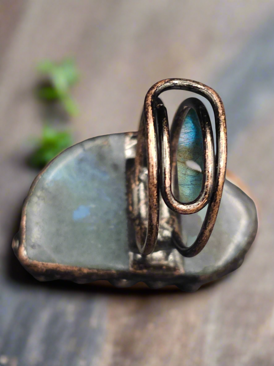 Adjustable Labradorite Ring