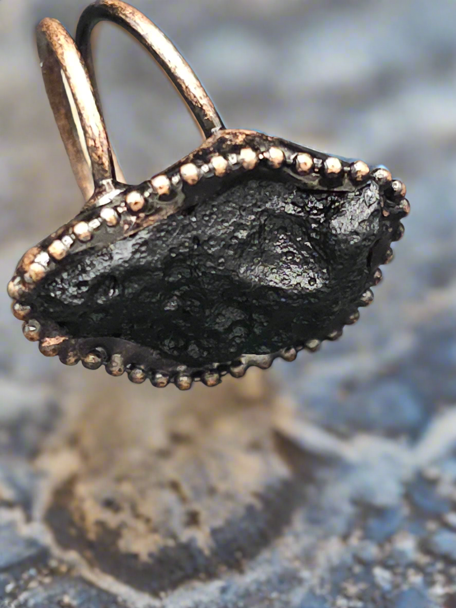 Adjustable Meteorite Ring