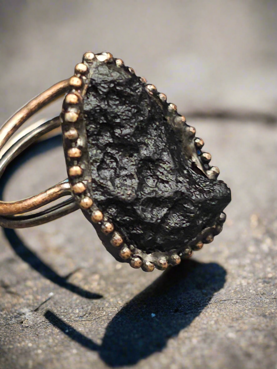 Adjustable Meteorite Ring